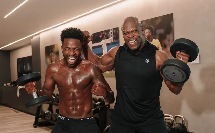 Ator Terry Crews visita Vini Jr e manda recado para Haaland: 'Estamos te esperando'