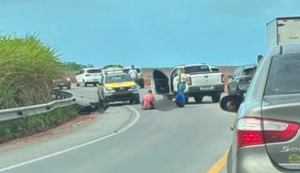 Motociclista fica ferido em acidente na BR-424 em Marechal Deodoro