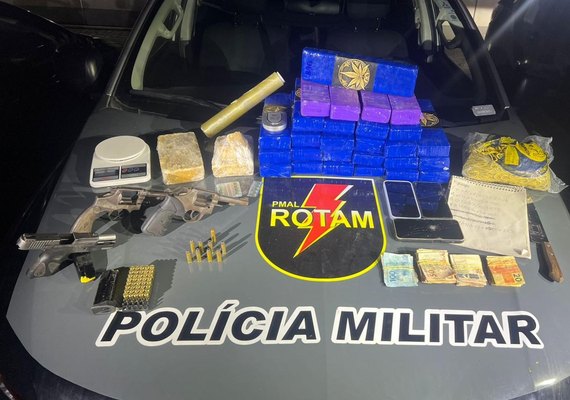 Batalhão de Rotam apreende mais de 20kg de drogas e três armas de fogo na Santa Lúcia