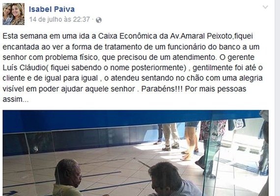 'Tratar o outro como se fosse você', diz gerente que sentou no chão para atender cliente