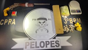 Atuação da PM no interior resulta em apreensão de drogas, duas armas e quatro veículos