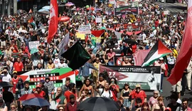 Ato pede libertação de ativistas de flotilha e medidas duras do Brasil