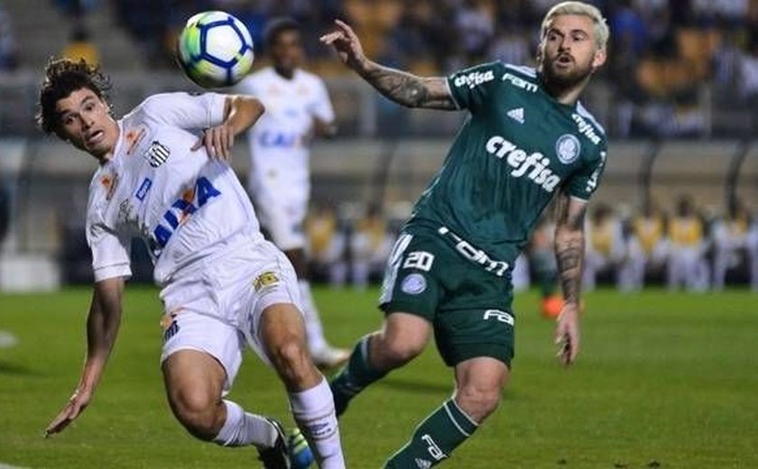 Santos e Palmeiras empatam em 1 a 1 no Brasileirão