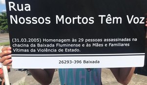 Ato em Nova Iguaçu, RJ, marca 14 anos da Chacina da Baixada
