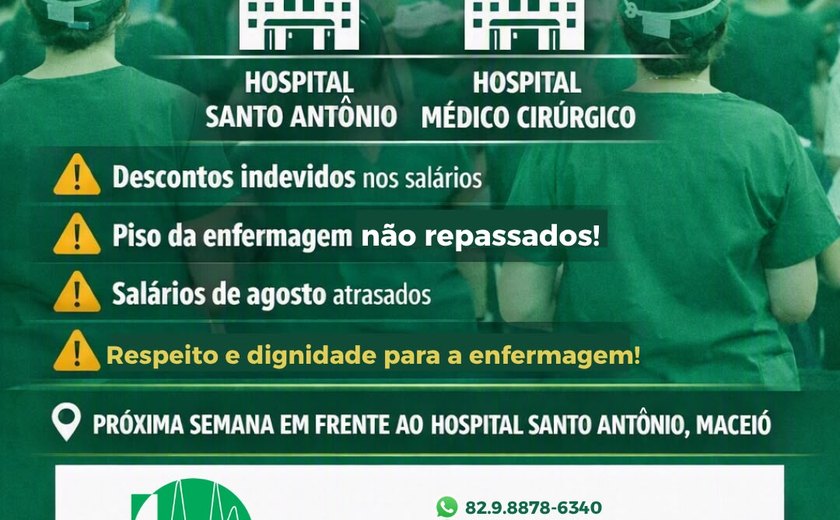 Trabalhadores da enfermagem denunciam abusos e convocam ato público nos Hospitais Santo Antônio e Médico Cirúrgico
