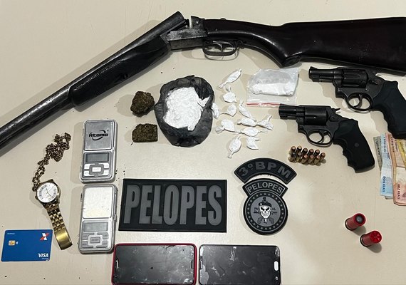 Polícia Militar apreende armas e drogas no interior de Alagoas