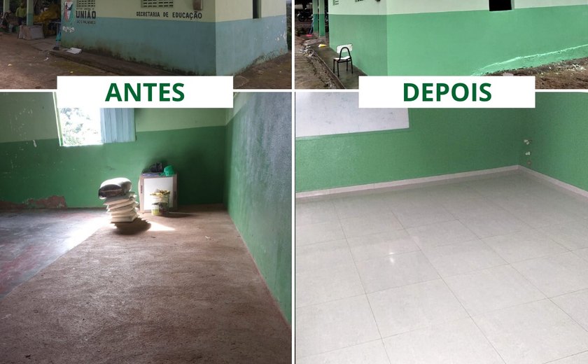 Após pedido da Defensoria Pública, escola realiza melhorias em piso e pintura