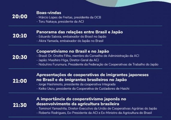 Encontro Cooperativista Brasil-Japão é nesta quinta-feira