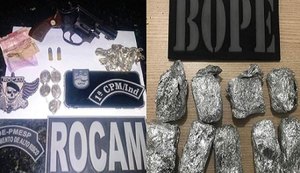 PM registra prisões por tráfico de drogas, roubo e porte ilegal de arma de fogo