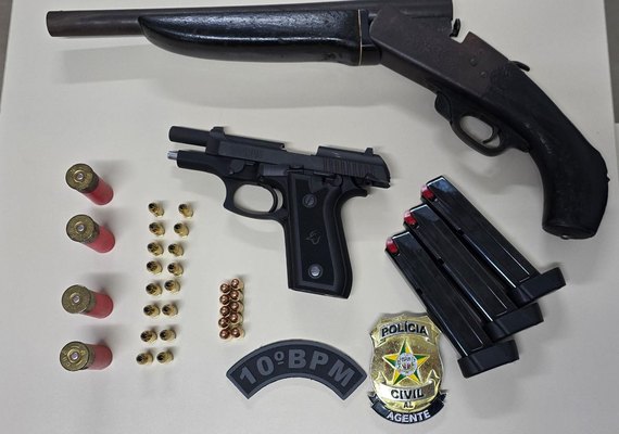 Polícia Militar apreende armas e drogas no interior de Alagoas