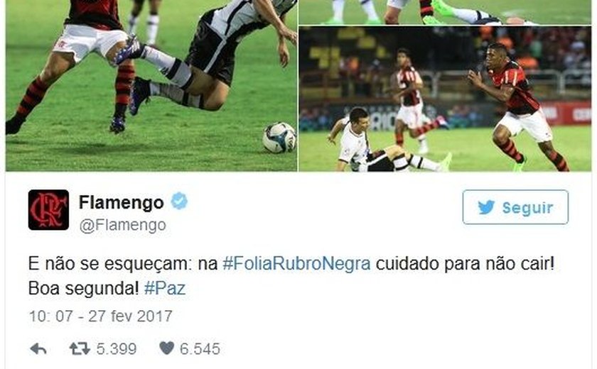 Flamengo ironiza Vasco nas redes sociais; dirigente alfineta o Flu