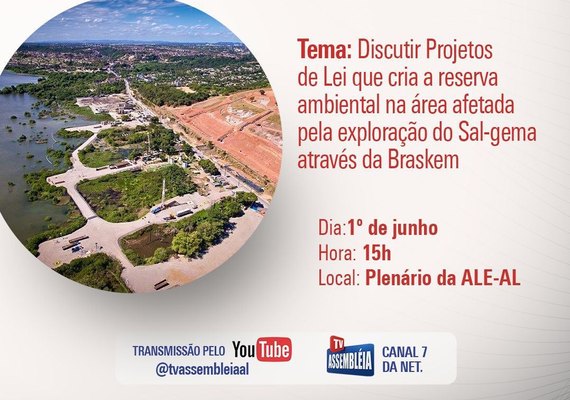 Audiência pública irá debater criação de reserva ambiental em área afetada pela Braskem