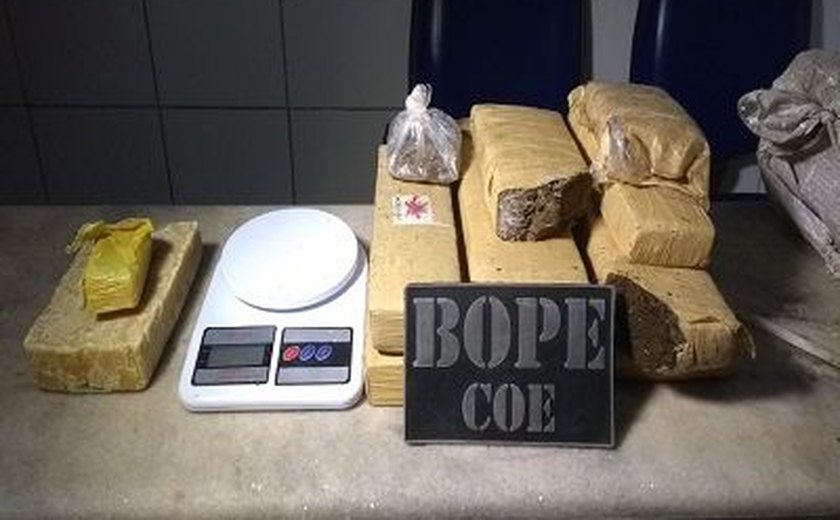 Bope apreende mais de oito quilos de drogas no bairro do Poço