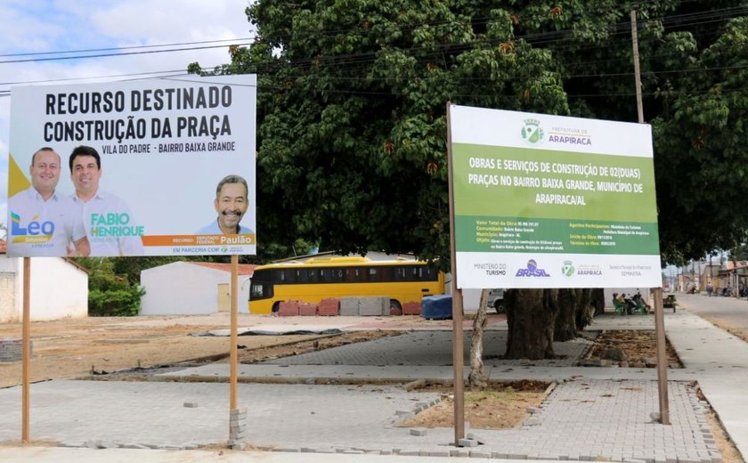 Políticos dividem autoria na construção de praça em Arapiraca