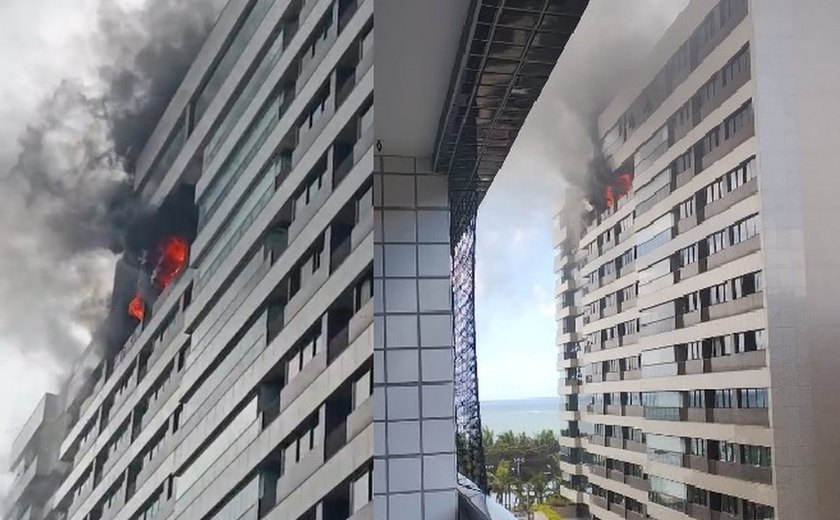 Incêndio atinge apartamento de prédio na Ponta Verde