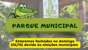 Parque Municipal fecha no domingo (6) por conta das eleições