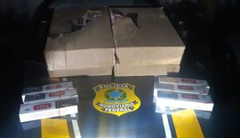 PRF em Alagoas prende na BR-316 homem com 1.000 carteiras de cigarro contrabandeadas