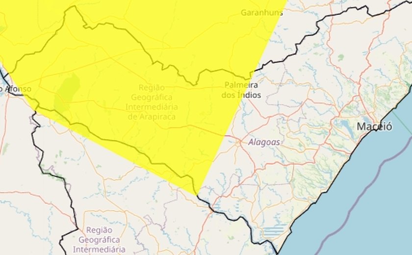Inmet emite alerta de baixa umidade para 38 municípios de Alagoas
