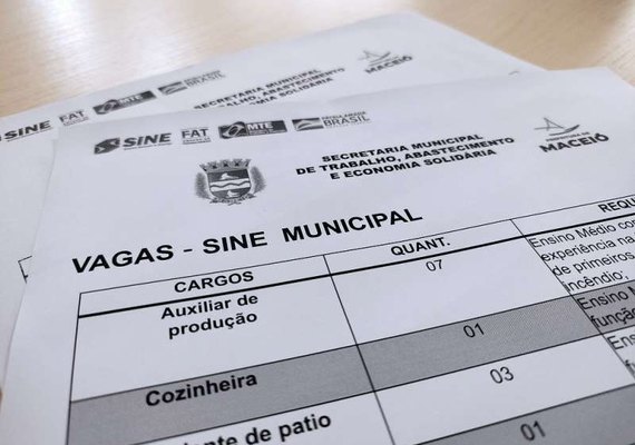 Oportunidade: Sine da Prefeitura de Maceió disponibiliza mais de 90 vagas de emprego