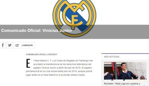 Real Madrid e Flamengo anunciam acordo de venda do garoto Vinicius Junior