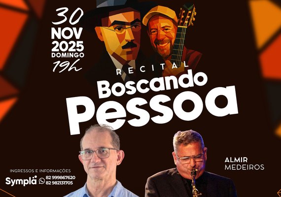 No aniversário de 90 anos da morte de Fernando Pessoa, o Instituto Lumeeiro apresenta o recital Boscando Pessoa