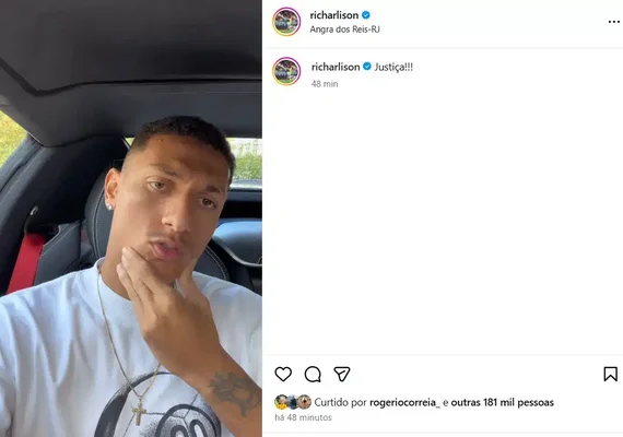 Richarlison acusa perda de ilha em Angra para Flávio Bolsonaro e cobra investigação da PF