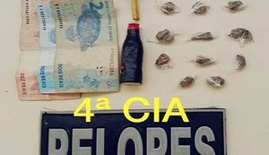 PM apreende menor por suspeita de tráfico de drogas em Cajueiro