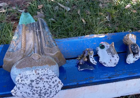 Imagem de Nossa Senhora Aparecida é vandalizada no feriado de Páscoa em Cravinhos, SP