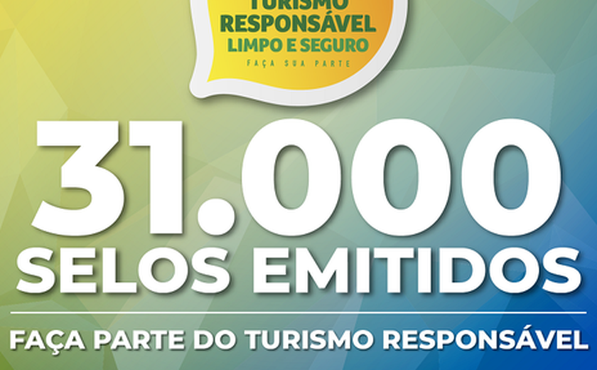 Selo Turismo Responsável alcança a marca de 31 mil adesões
