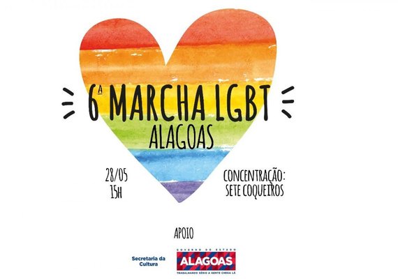 6ª Marcha LGBT de Alagoas acontece no dia 28 de maio