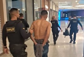 Homem é preso após abrir buraco na parede entre duas lojas de shopping e alarme disparar