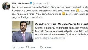 Juiz Bretas usa Twitter para justificar auxílio-moradia para ele e esposa