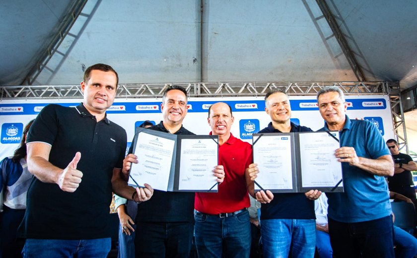 Governador assina ordem de serviço para construção de creches Cria e pavimentação de ruas em Teotônio Vilela