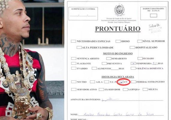 MC Poze do Rodo admite ligação com o Comando Vermelho e é transferido para ala da facção