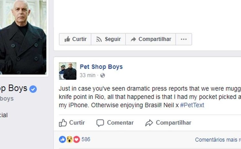 Integrante do Pet Shop Boys relata assalto cometido por travestis no Rio