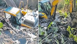 Máquinas afundam em obra da Braskem no Flexal