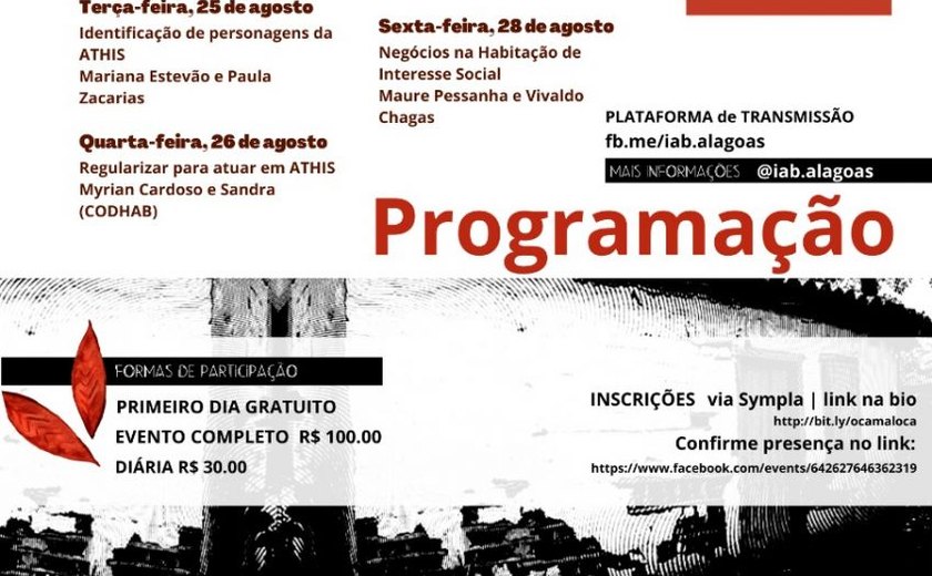 IAB/AL promove debates em função do Dia Nacional da Habitação