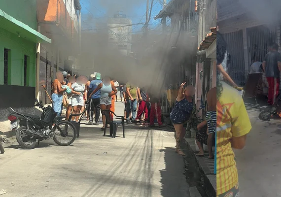 Incêndio deixa três pessoas feridas e destrói casa no Jacintinho, em Maceió