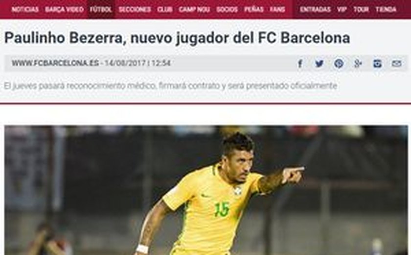 Editor de jornal teme que Paulinho sirva de 'bode expiatório' no Barça