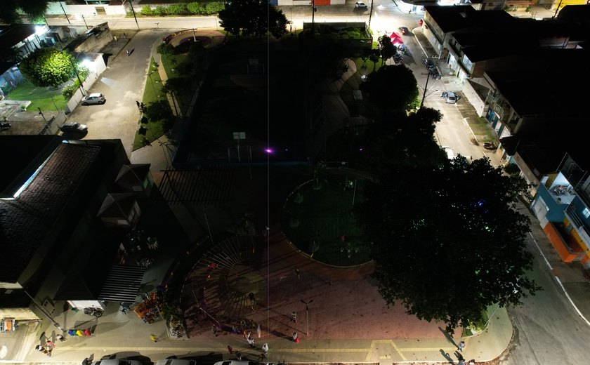 Praça do Canaã fica sem iluminação e população cobra providência da Prefeitura de Maceió