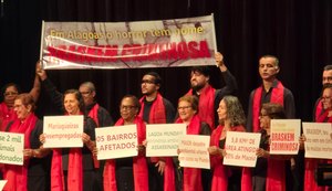 Protestos contra a Braskem em Maceió se estendem ao festival de corais Nordeste Cantat