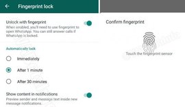Versão beta do WhatsApp libera bloqueio por impressão digital no Android