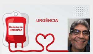 Policial civil precisa de doação de sangue com urgência para se submeter a cirurgia