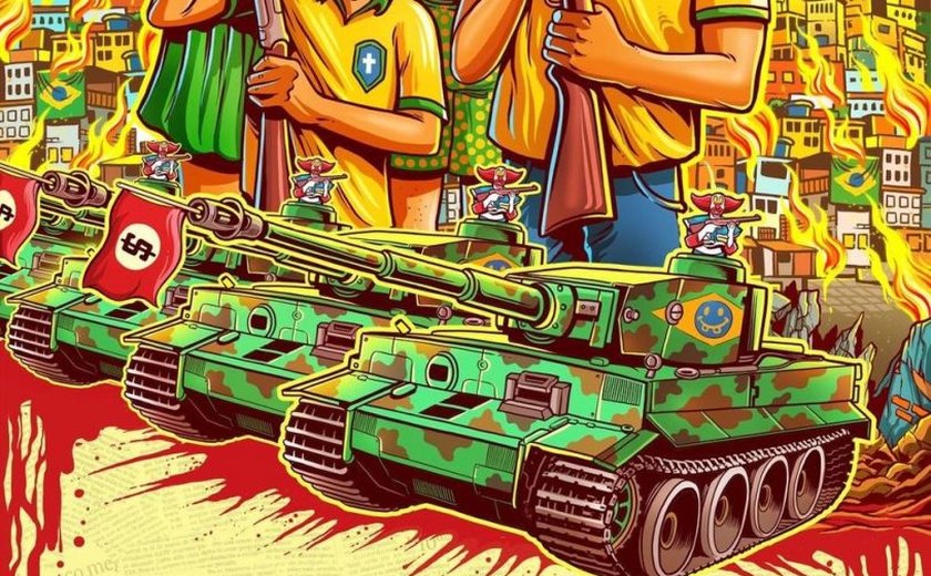 Pôster do Dead Kennedys no Brasil mostra palhaços vestidos com camisas da seleção