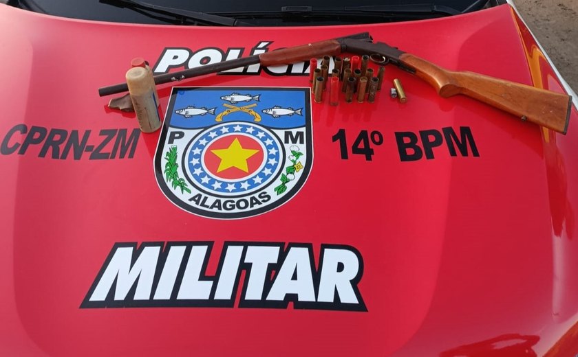 Homem é preso pela PM/AL por posse ilegal de arma de fogo em Jundiá