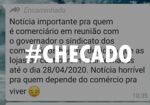 Governo não determinou fechamento de lojas do Centro de Maceió até final de abril