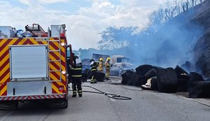 Caminhão pega fogo na BR-101 em Porto Real do Colégio; tráfego é liberado em uma faixa