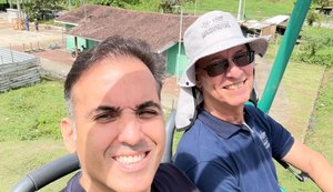 Primeiro teleférico de Alagoas inicia testes no Pilar; Renato Filho faz primeiro percurso
