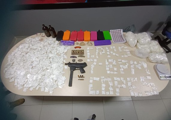 PM apreende cerca de 20 kg de drogas e uma metralhadora artesanal no Sertão