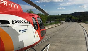 Samu resgata casal após motocicleta colidir em mureta de proteção em Novo Lino